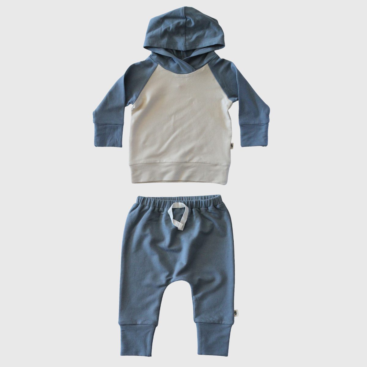 Colorblock Hoodie & Slim Harems | Slate Blue