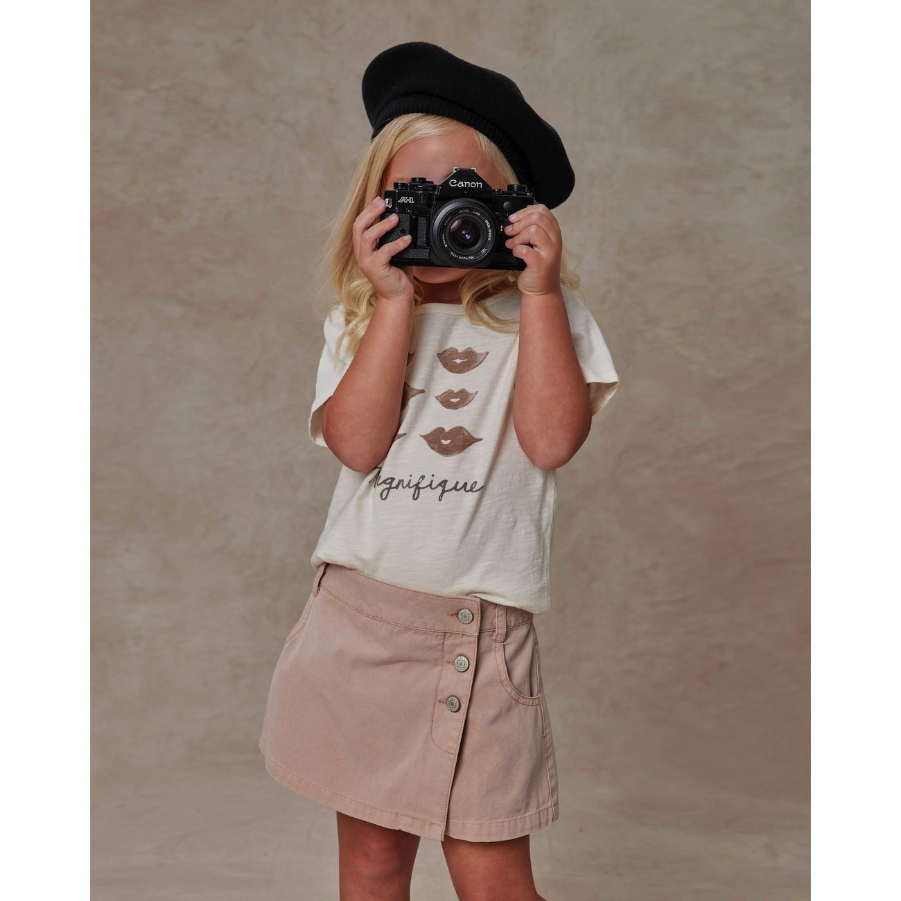 Balloon Sweater & Asymmetrical Skort | Dusty Blue