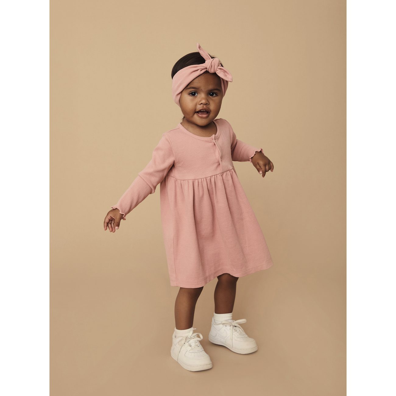 Dusty Rose Rib Dress