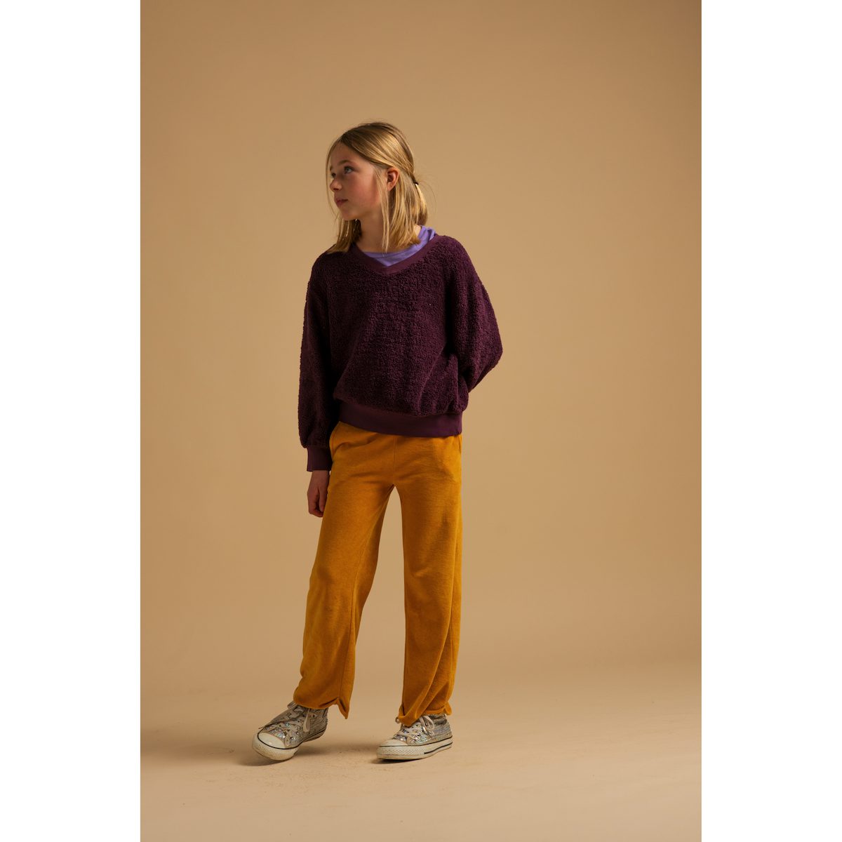 Teddy Sweater V-neck Plum