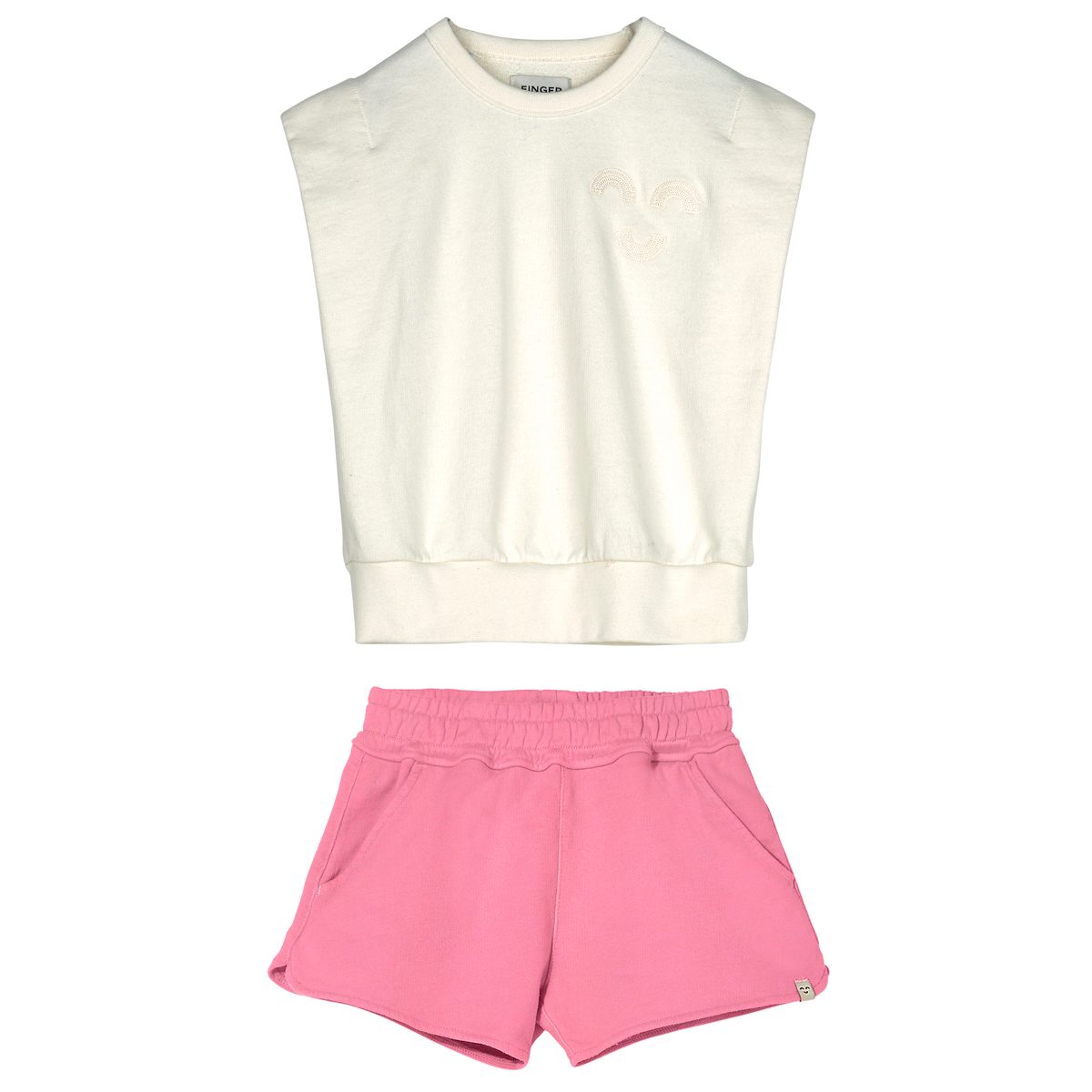 Off White Macaroni Sweater & Holiday Pink Shorts