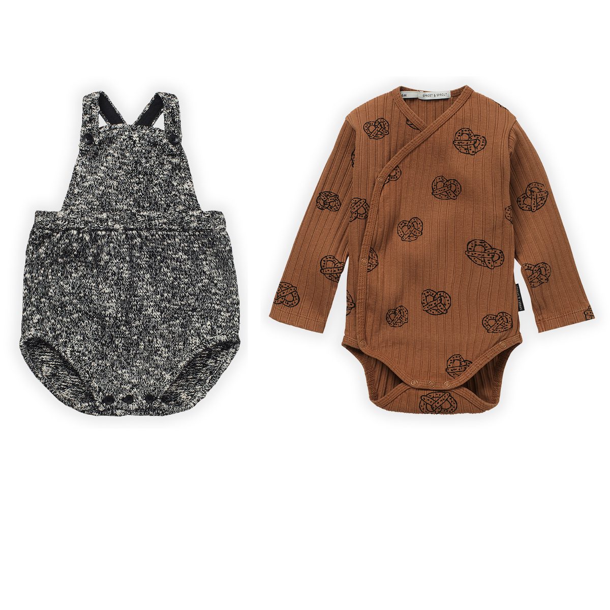 Salopette Romper Melee & Rib Romper Pretzel
