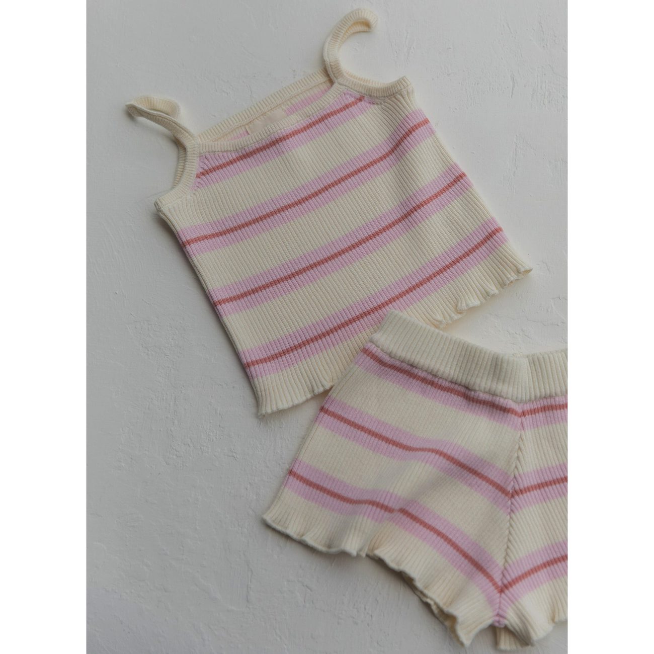 Kealia Knit Tank & Shorts | Striped Pinks