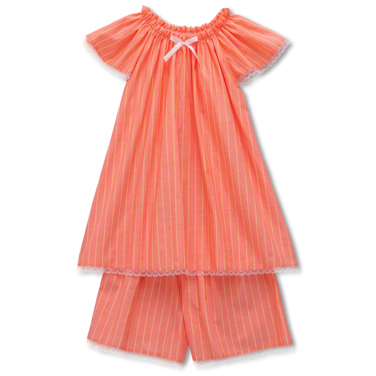 Carita Pajama | Coral Stripes