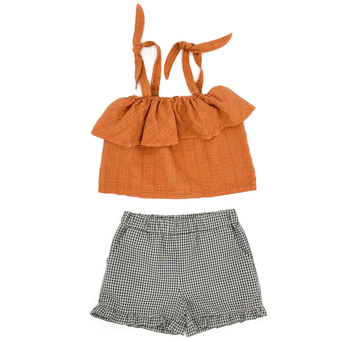 Valentina Clay Top & Azucar Grey Squares Shorts