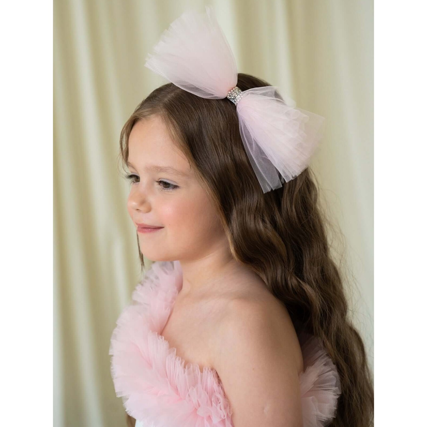 Lola Bow Headband Pink Rose