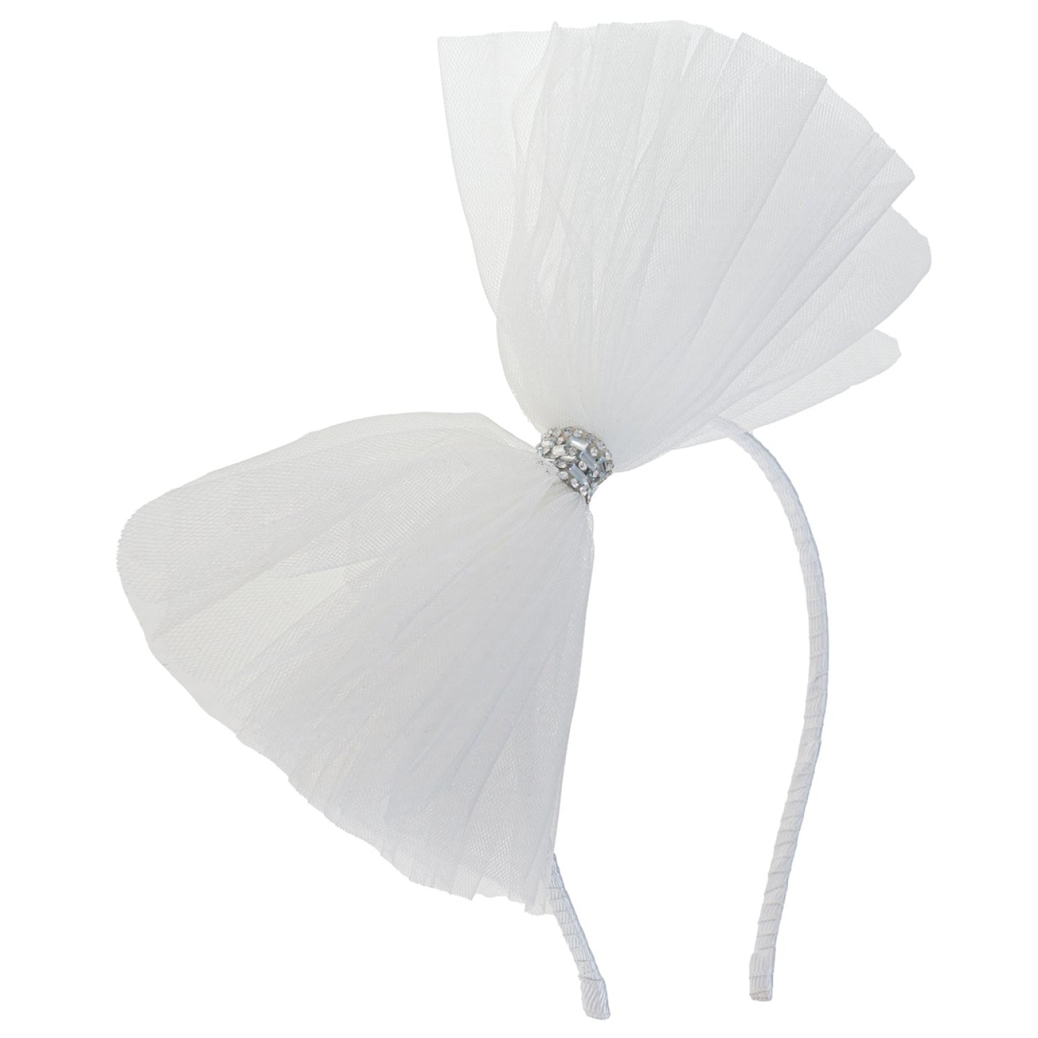 Lola Bow Headband White Lily