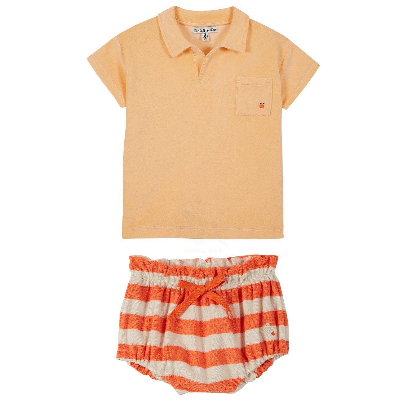 Polo Tee Shirt & Bloomers | Orange/Rayure Orange