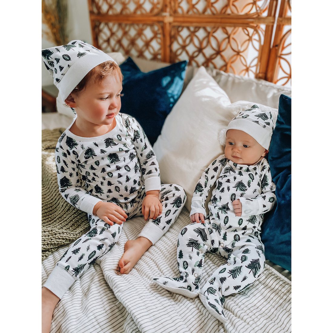 Holiday Footie & Cap Set | Oh Xmas Tree