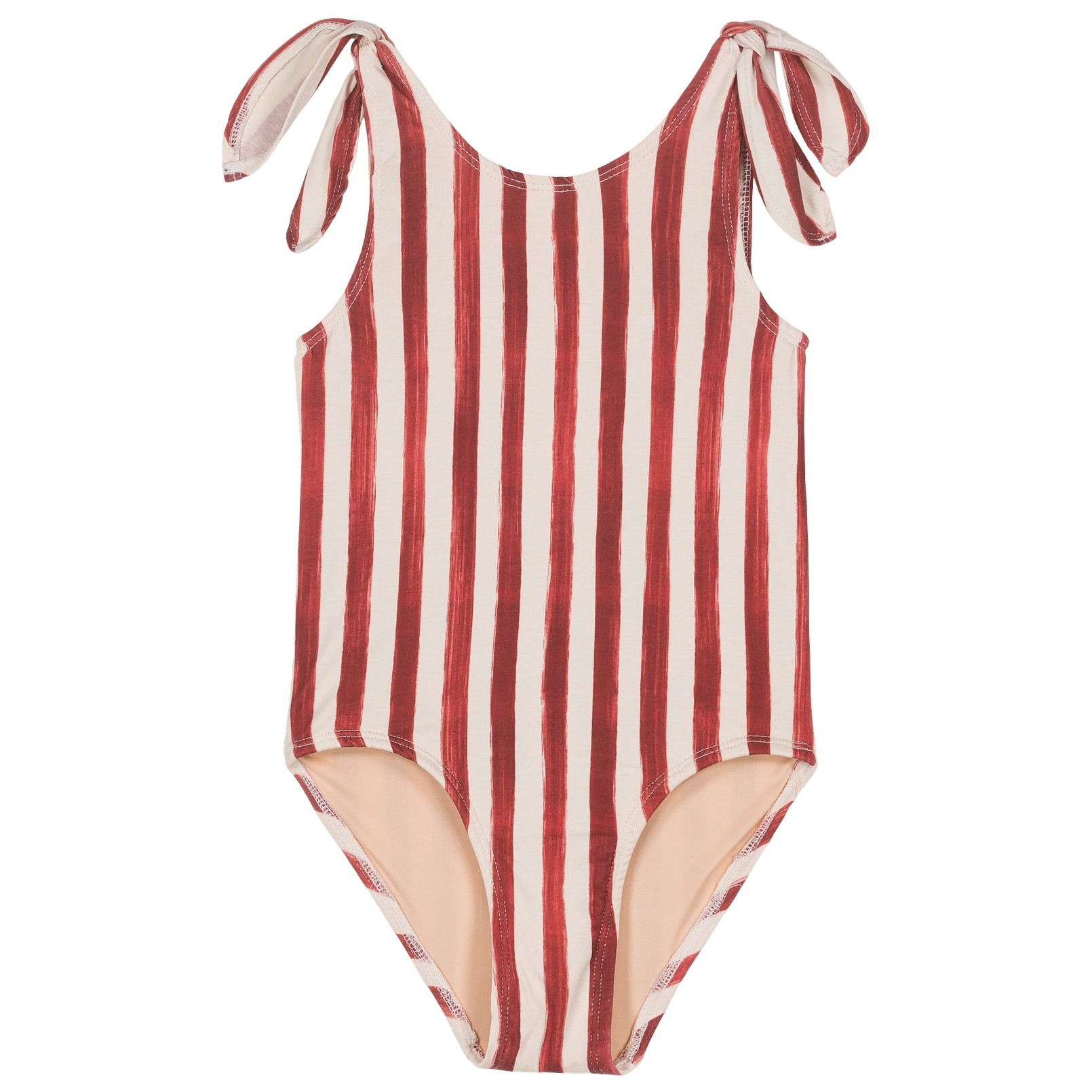 Roberta Swimsuit Brick Red Stripes