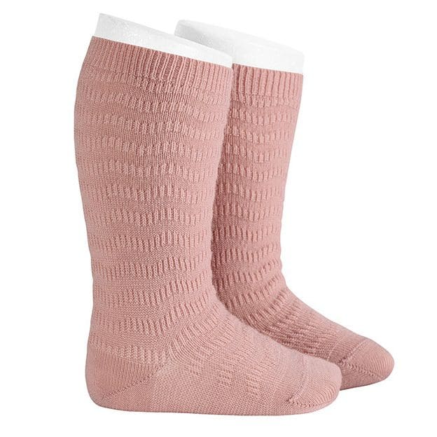 1237/2 Merino Wool Knee Socks W/ Rippe Effect | Pink (903)