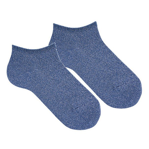 Metallic Yarn Trainer Socks | French Blue