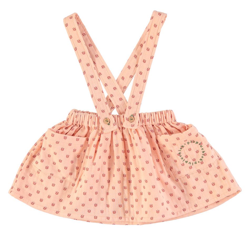 Mini Skirt W/ Straps | Light Pink W/ Little Flowers