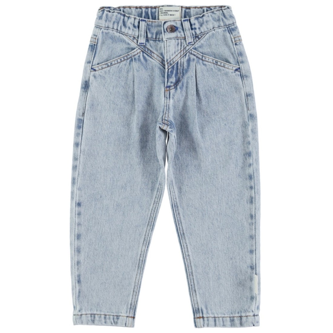 Mom Fit Trousers | Washed Blue Denim