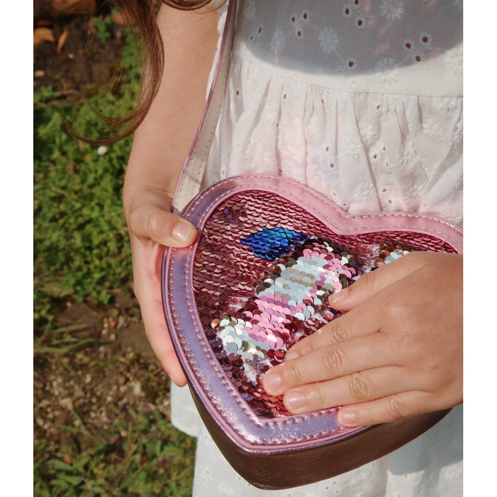 Tut Heart Sequin Bag | Rose