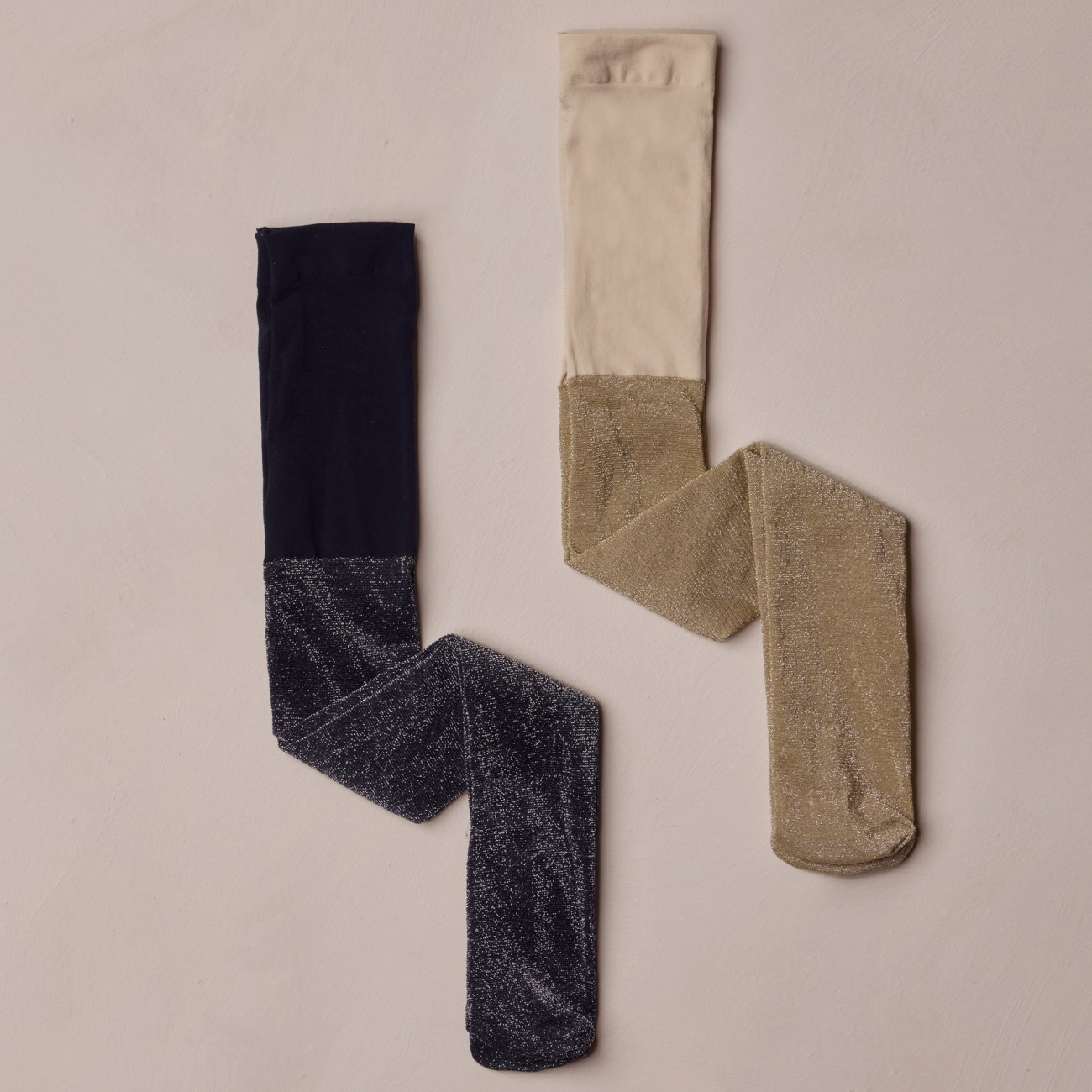 Shimmer Tights Ecru Black