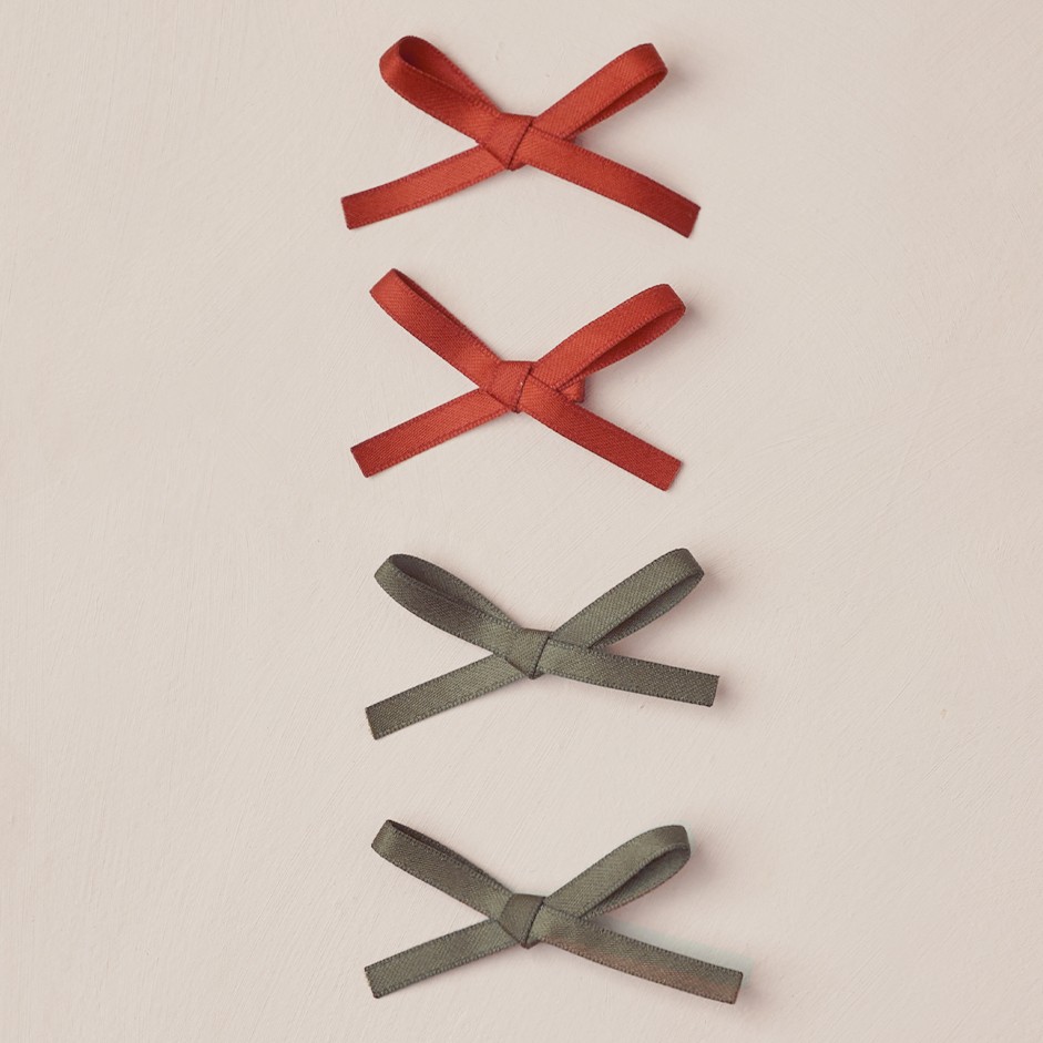 Mini Velvet Ribbon Bow Ruby Pine