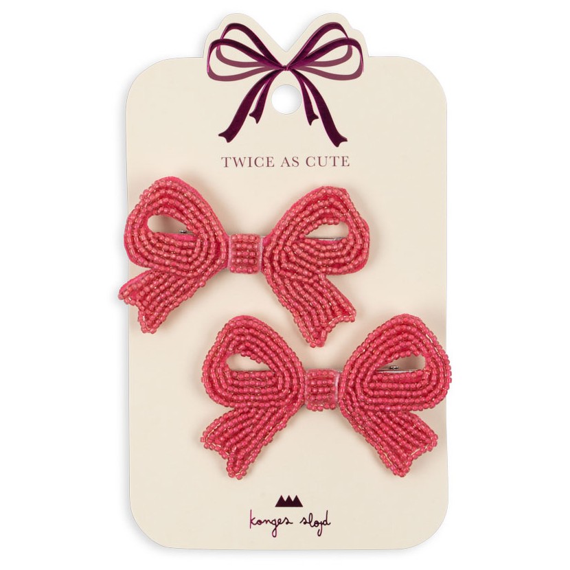 2 Pack Pearly Bow Hairclip | Bubblegum