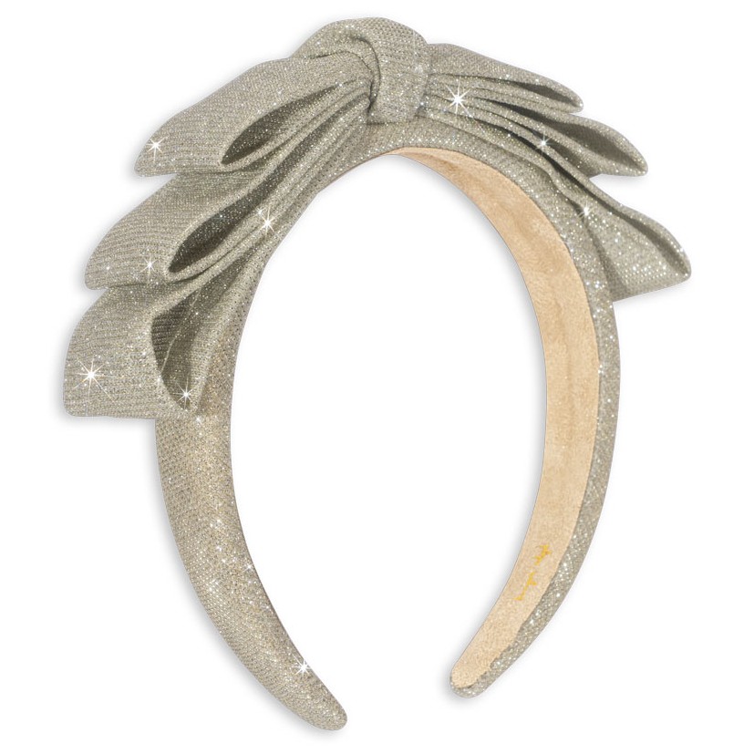 Glitter Bow Hairbrace | Silver