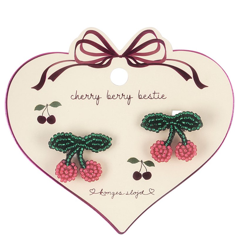 2 Pack Pearly Hair Clips Cherry