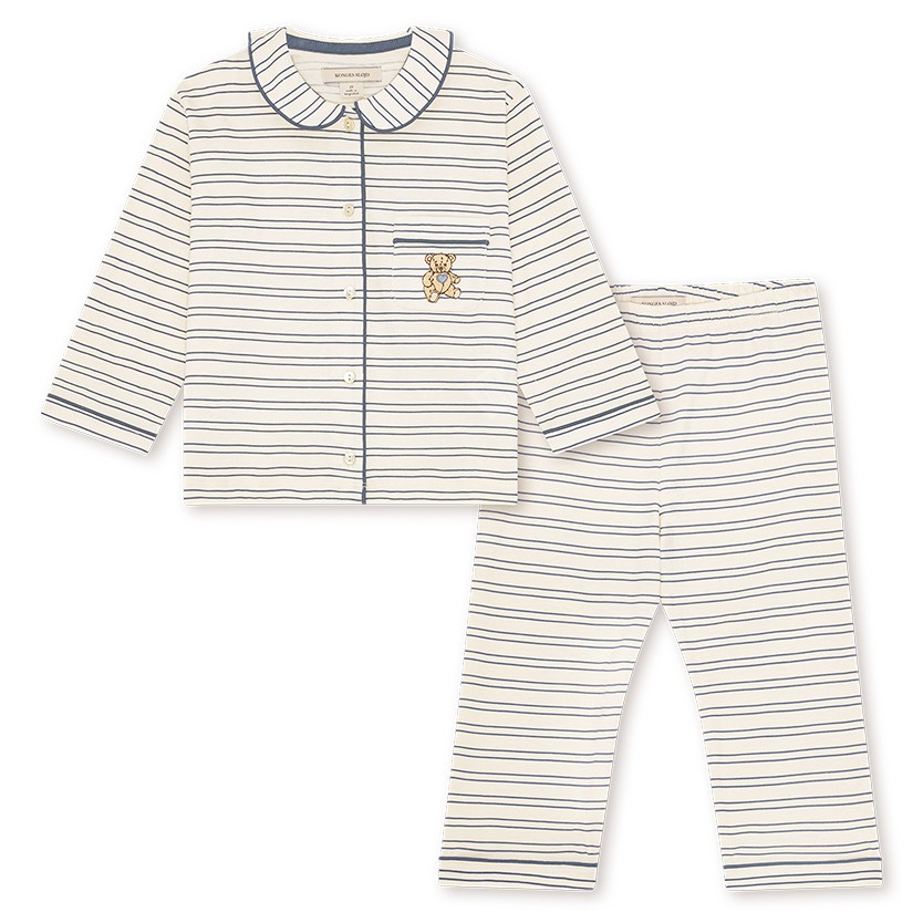 Pio Pajama Set Indigo Butter Stripe