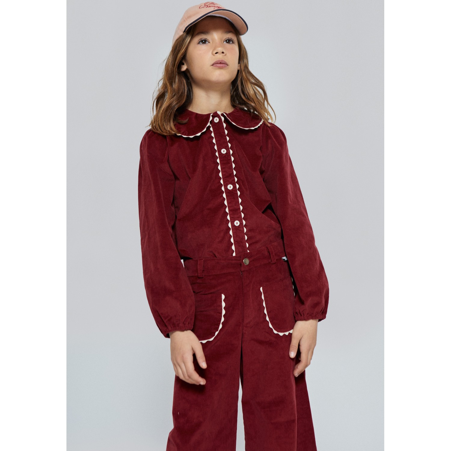 Emma Corduroy Blouse Biking Red