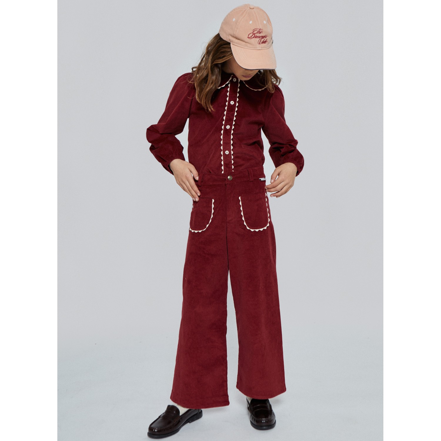 Emma Corduroy Blouse Biking Red