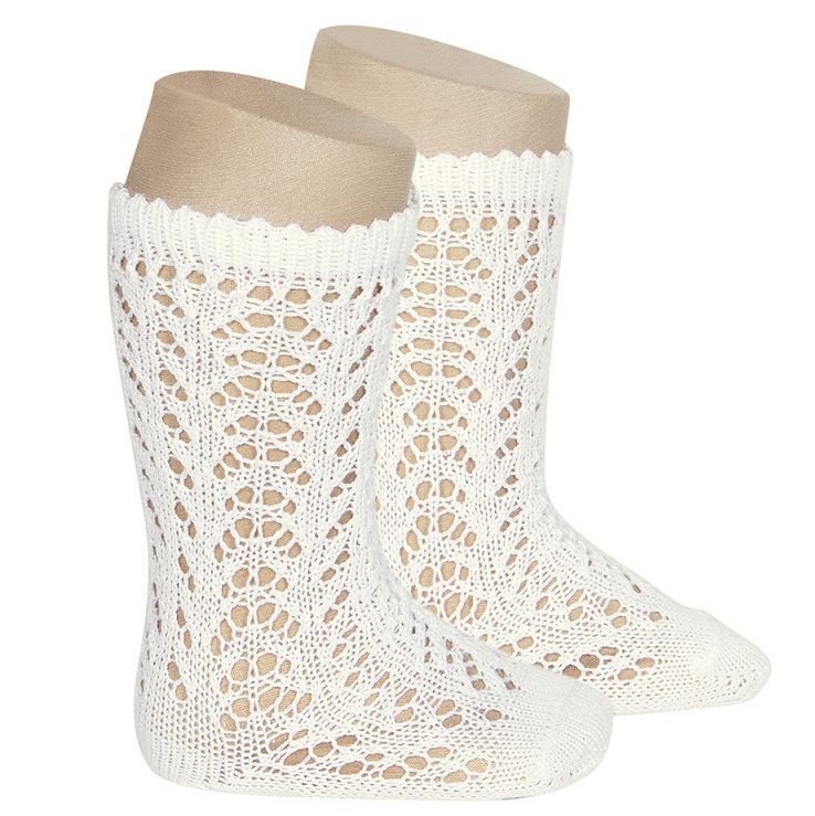 Openwork Knee High Socks | Beige (303)