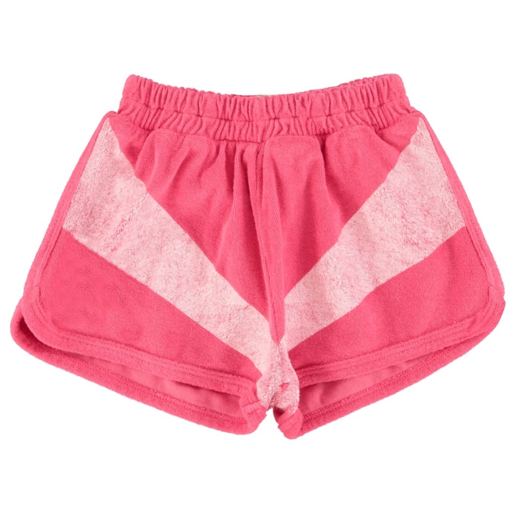 Shorts Pink W/ White Stripes Print