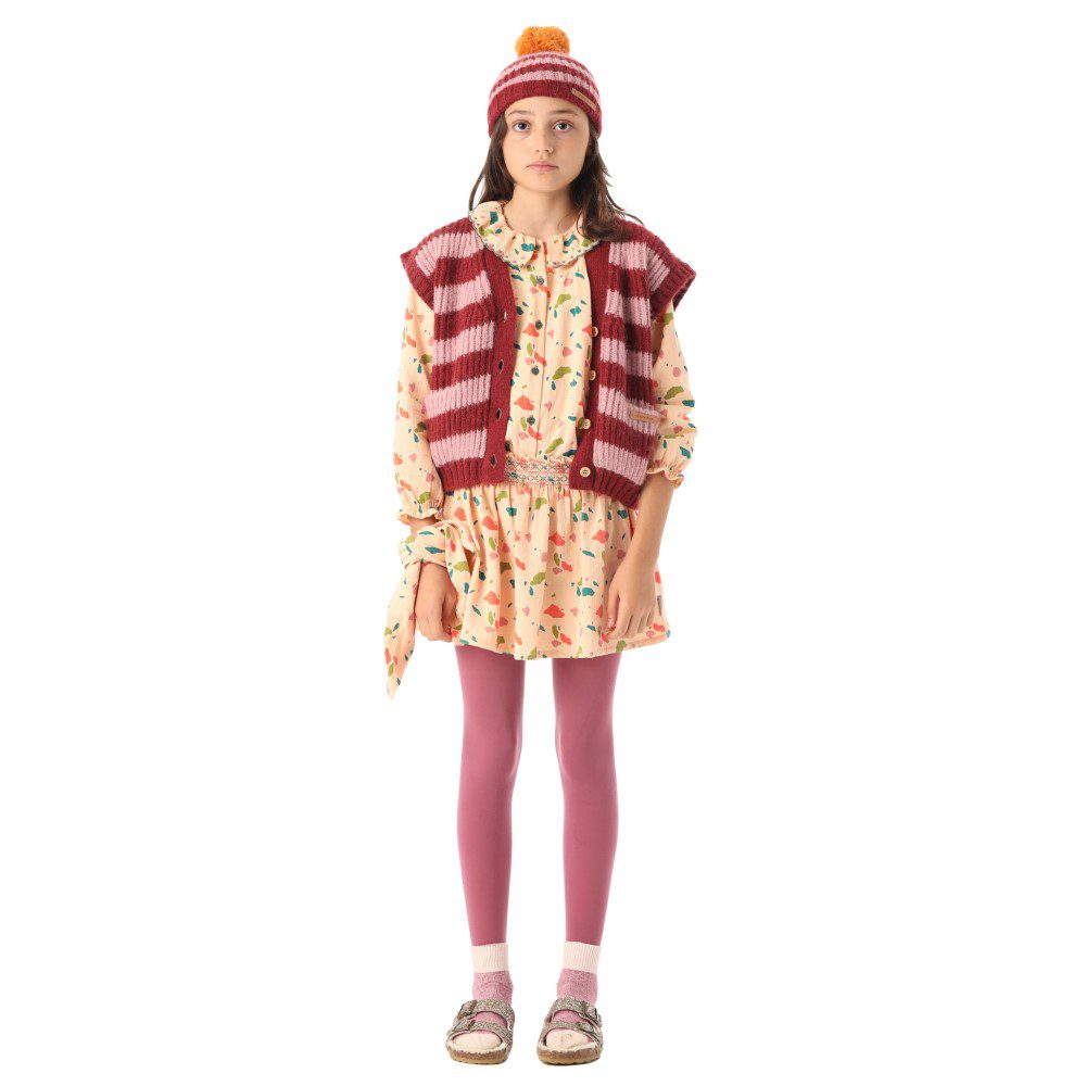 Knitted Waistcoat | Pink & Strawberry Stripes