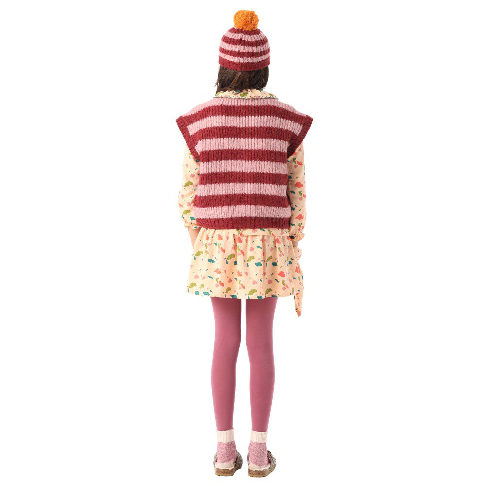 Knitted Waistcoat | Pink & Strawberry Stripes