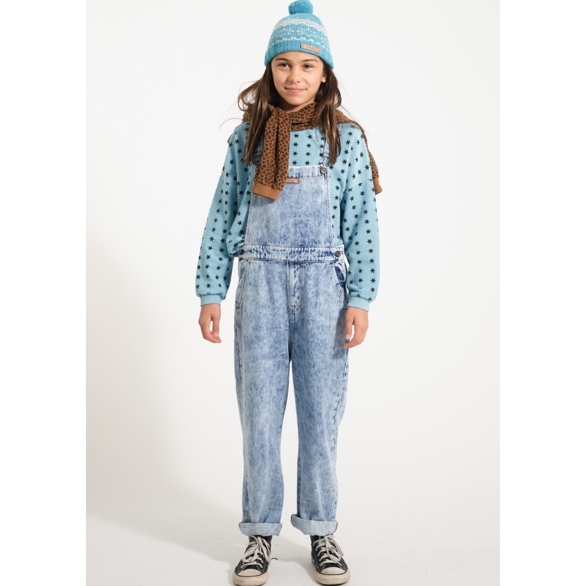 Wash Blue Denim Dungarees