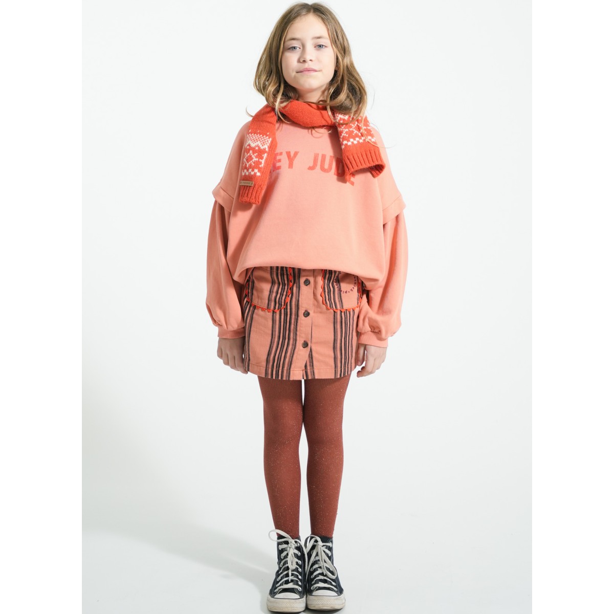 Short Skirt Pink W/ Black Stripes