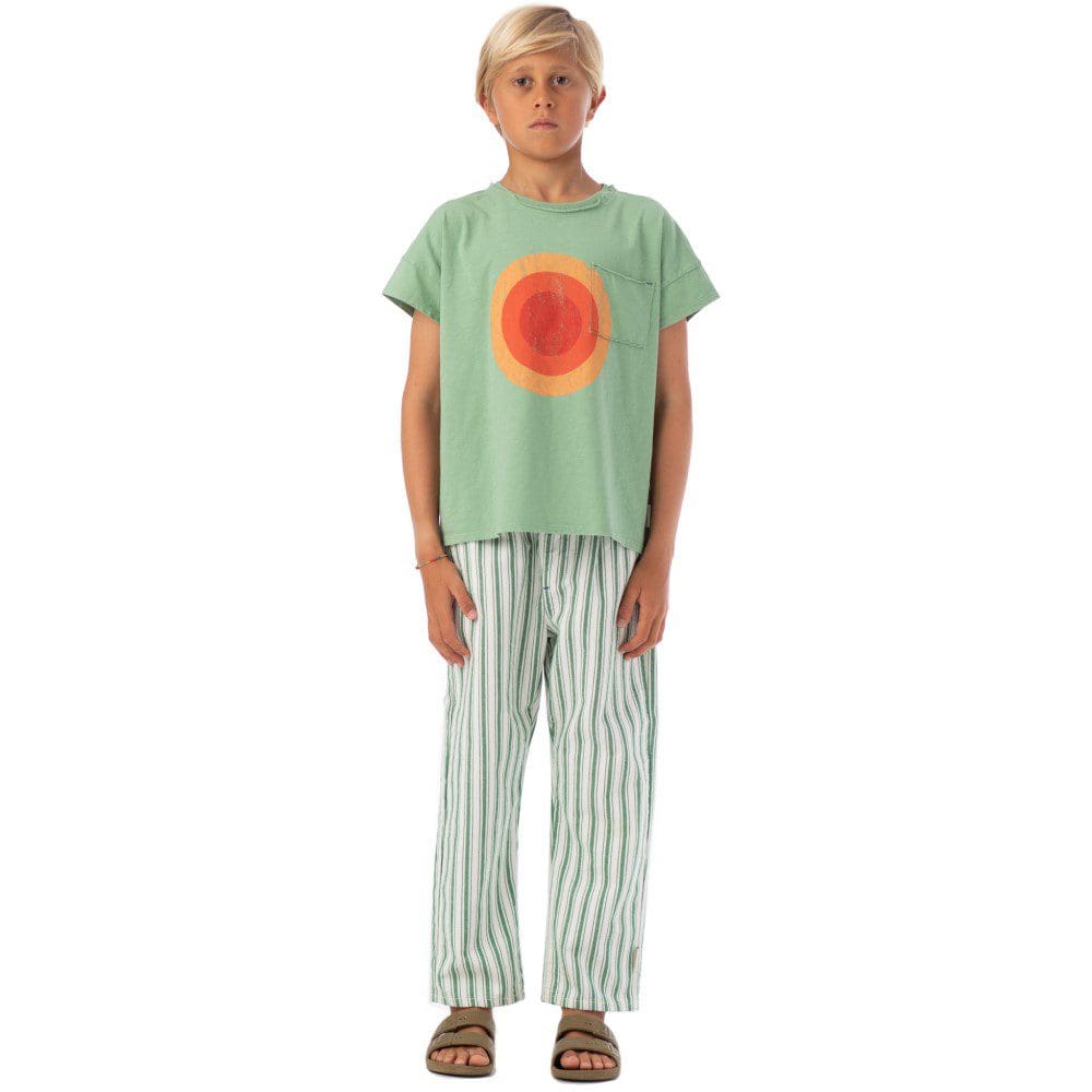 T-shirt | Green W/ Multicolor Circle Print