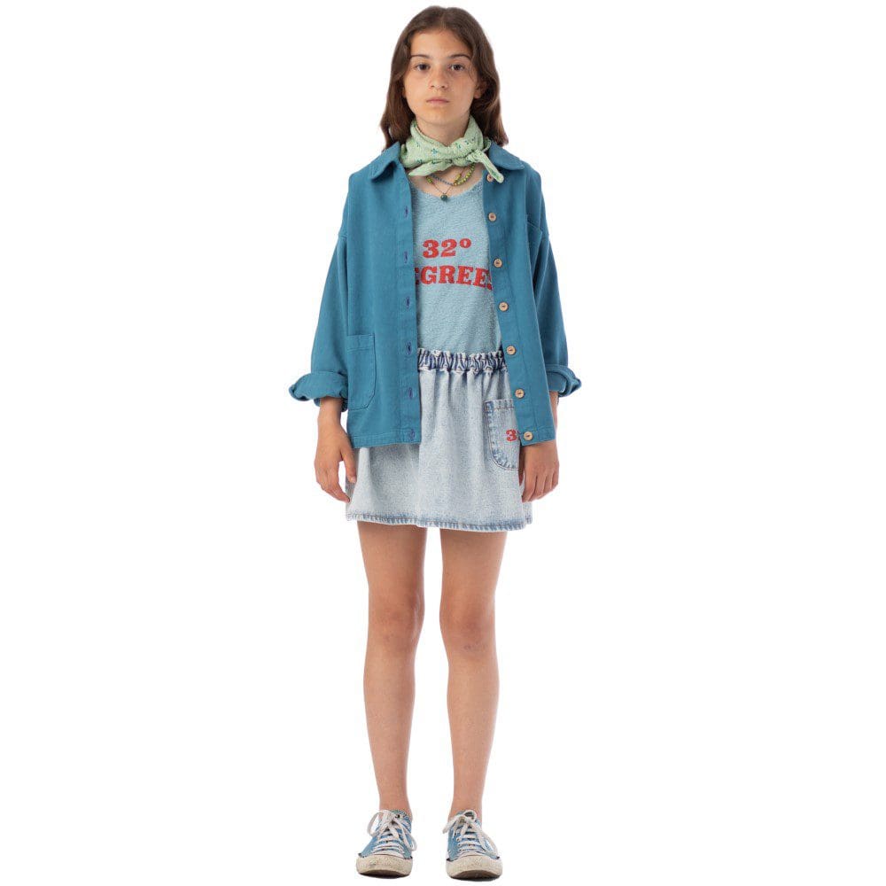 Short Skirt | Washed Blue Denim