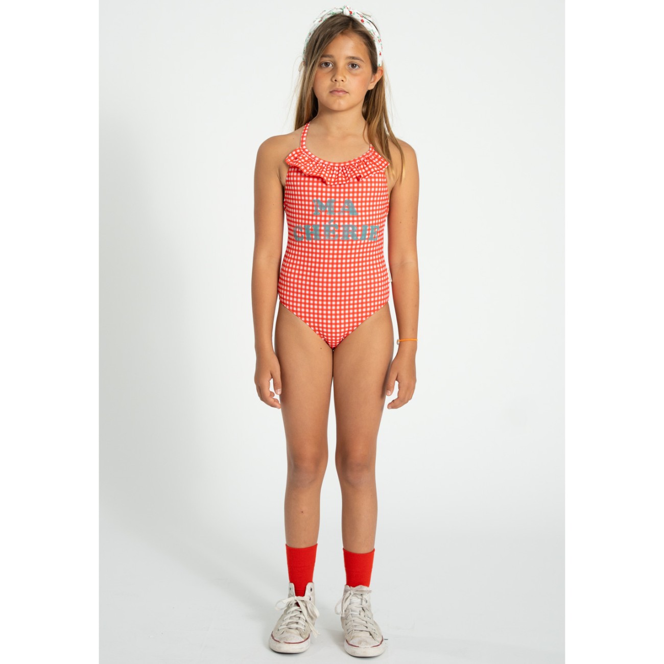 Swimsuit W/ Ruffles Red Checkered W/ 