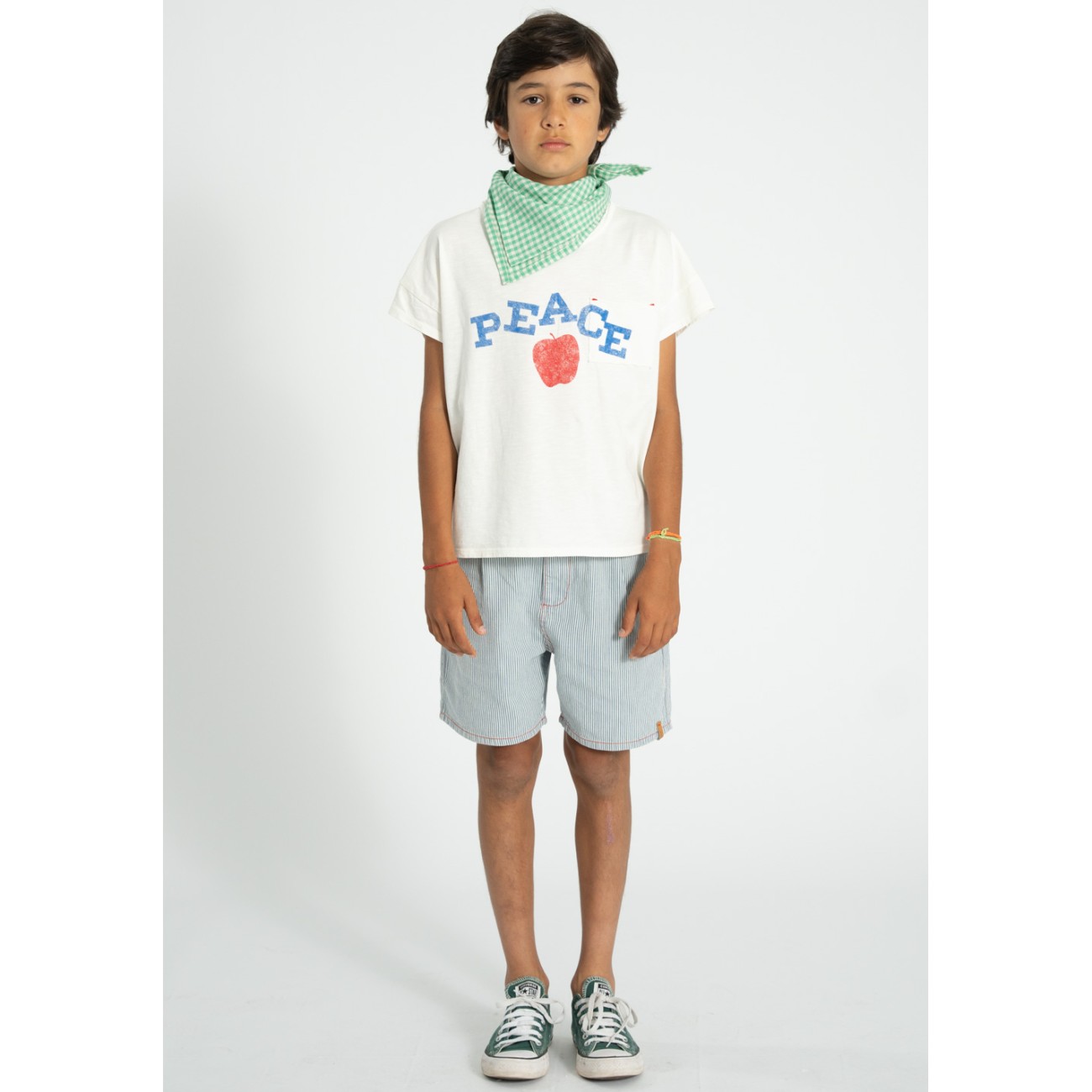 Boy Shorts Ecru W/ Indigo Stripes