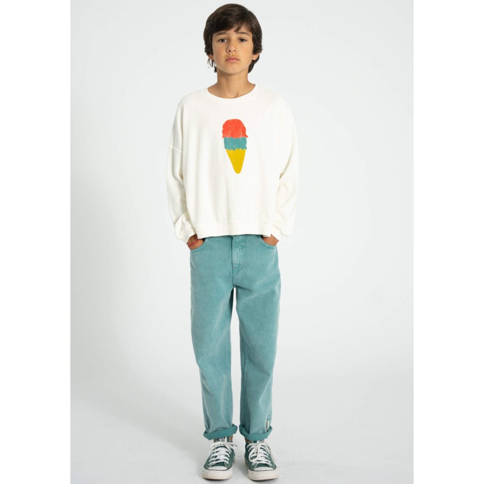 Unisex Trousers Washed Green