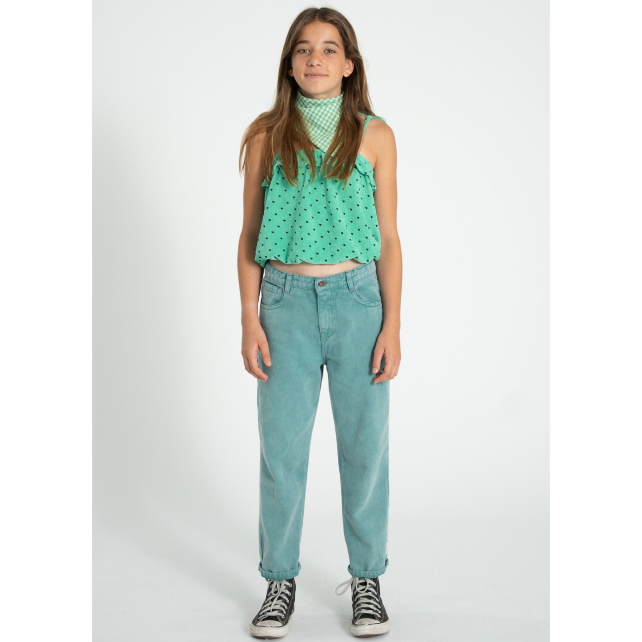 Unisex Trousers Washed Green