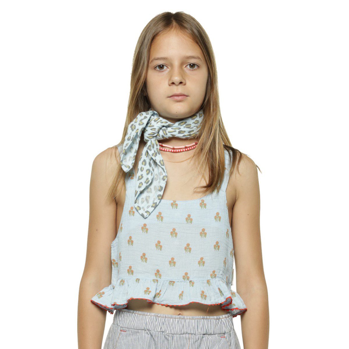 Top | Light Blue W/ Flowers allover