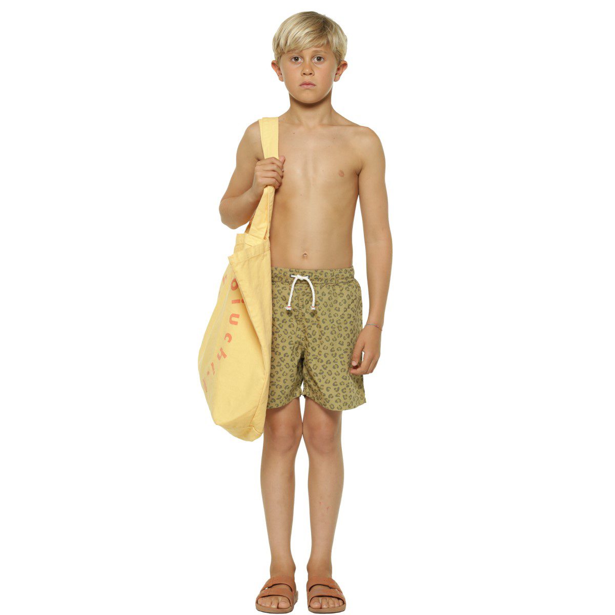 Swim Shorts | Khaki W/ Animal Print