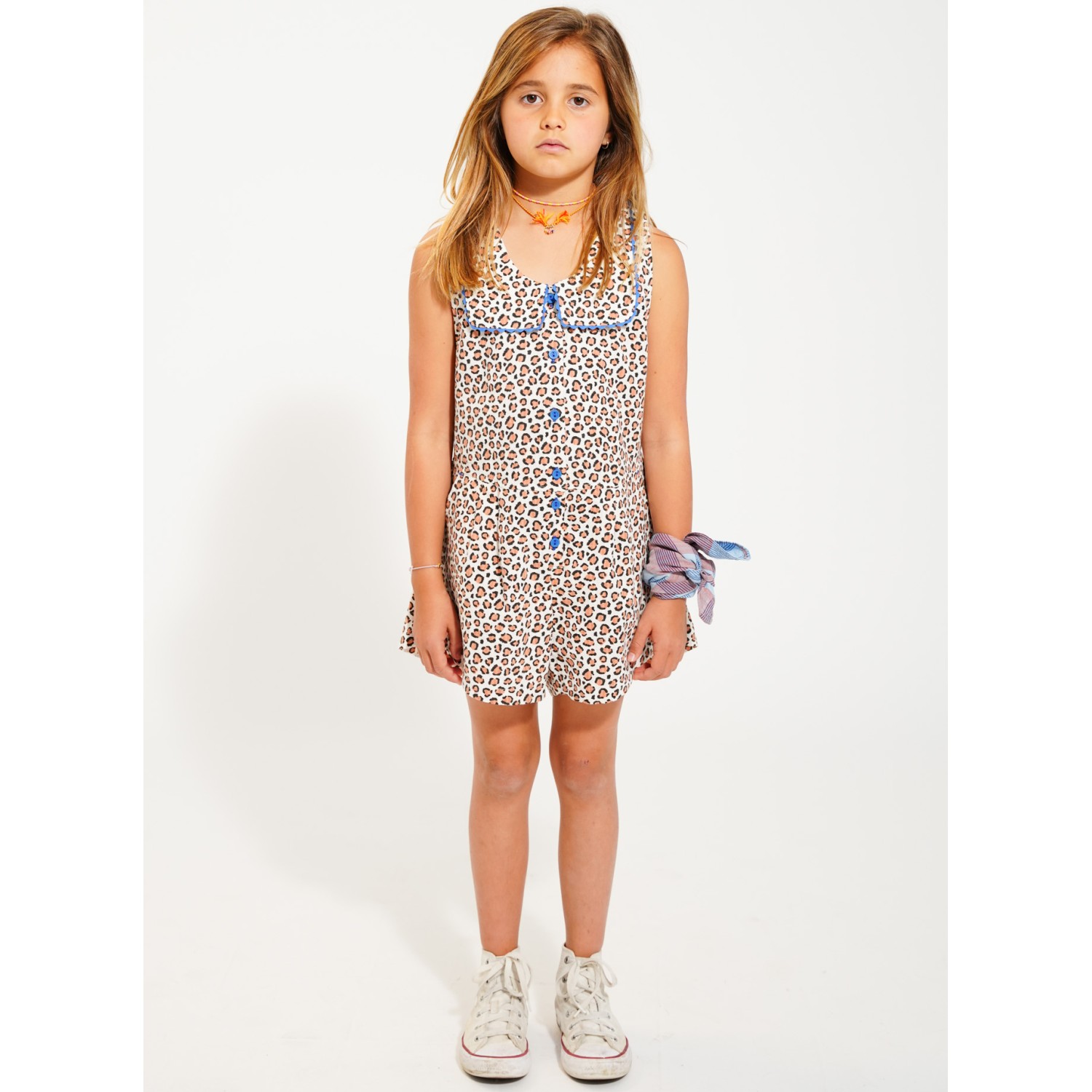 Short Jumpsuit | Ecru Animal Print