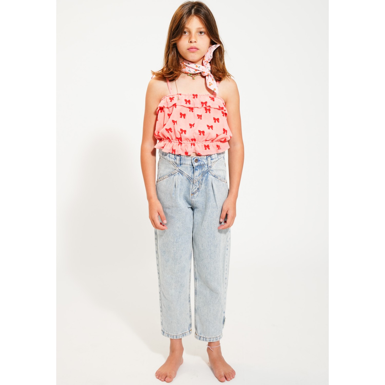 Top W/ Straps | Pink W/ Red Bows