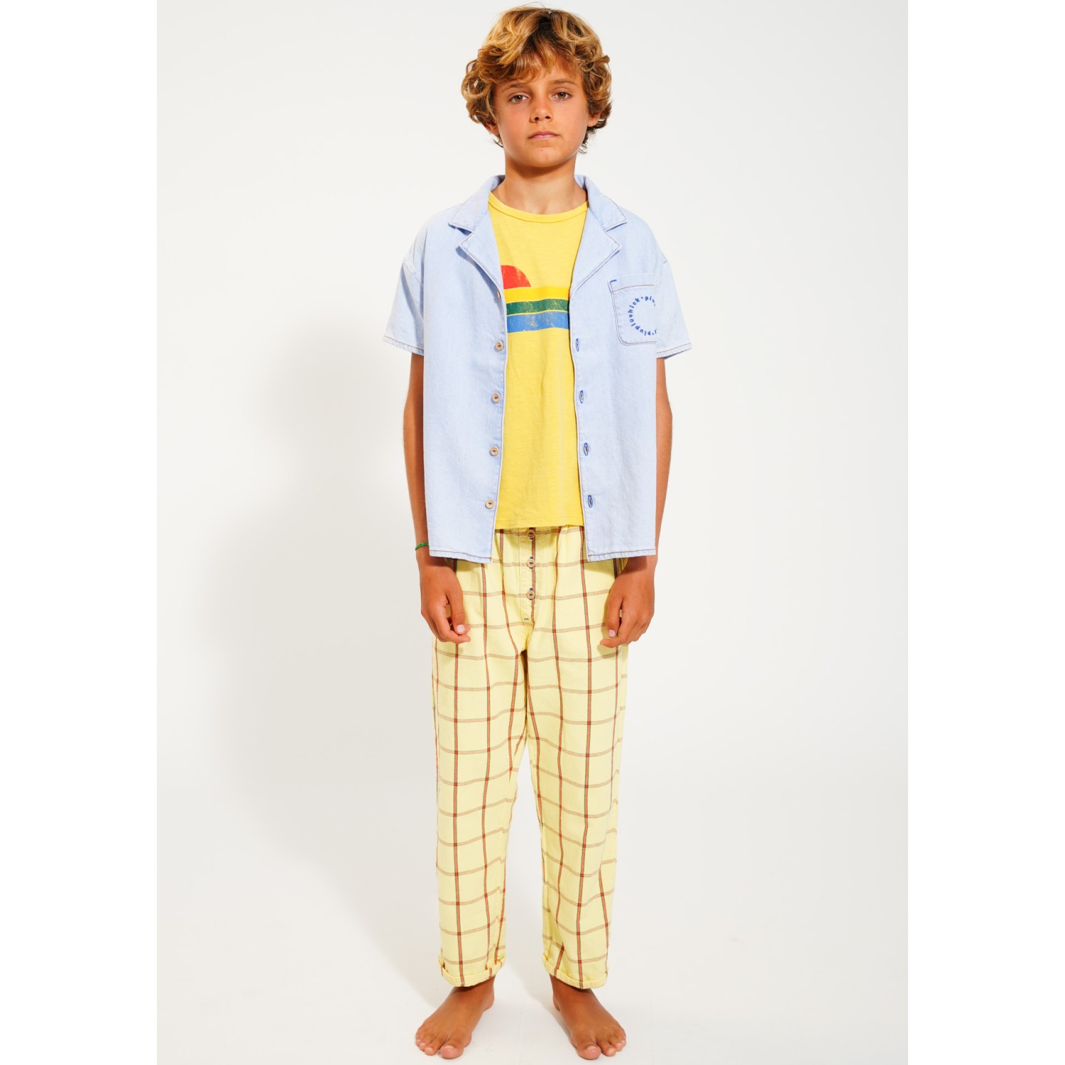 Tshirt | Yellow W/ Multicolor Wave Print