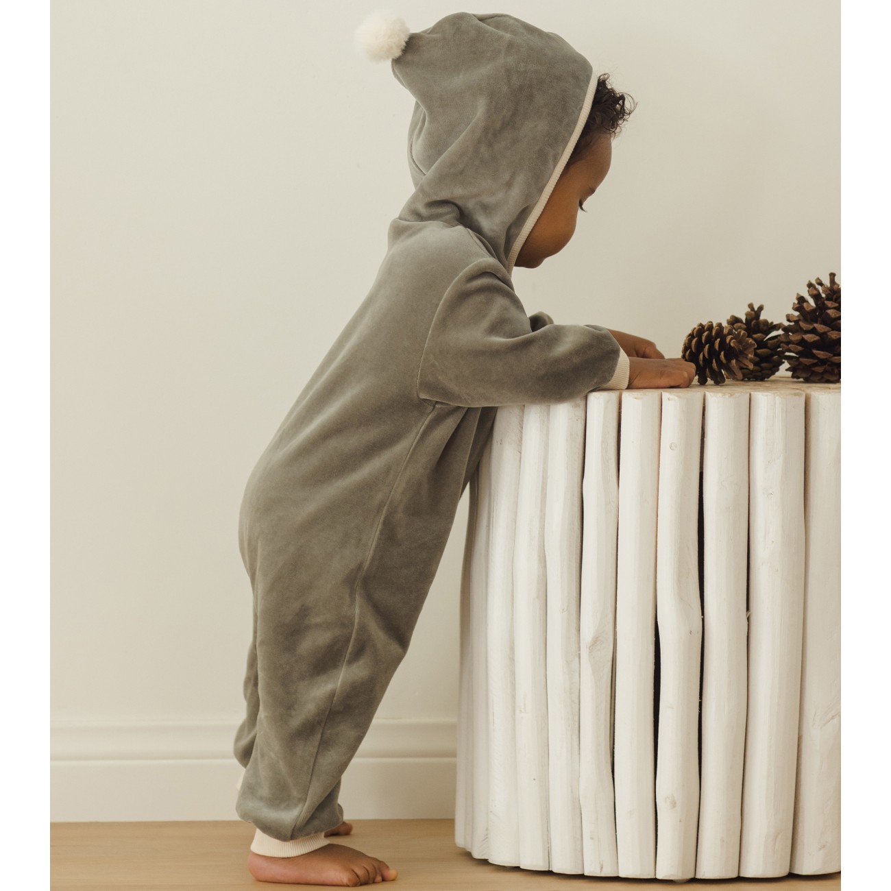 Velour Zip Jumpsuit Forest