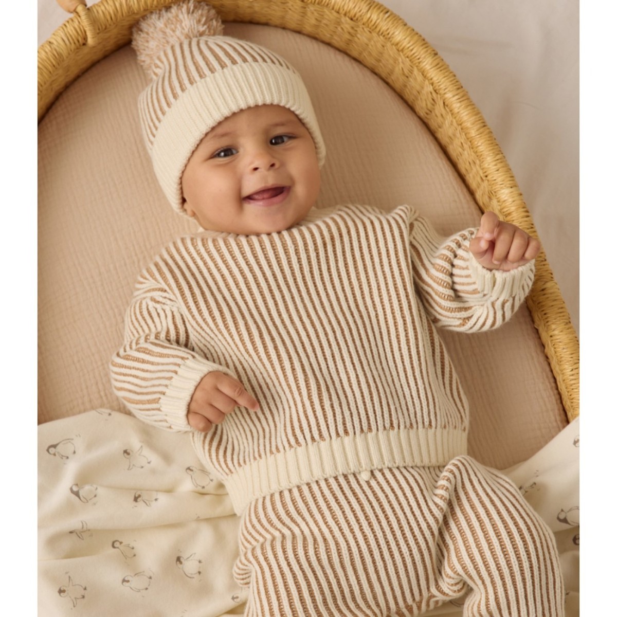 Relaxed Knit Sweater & Chunky Knit Pant Gold