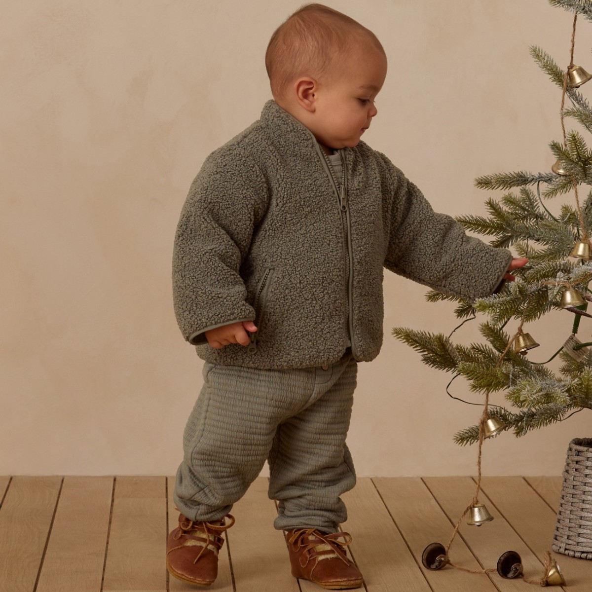 REVERSIBLE Shearling Zip Jacket Forest