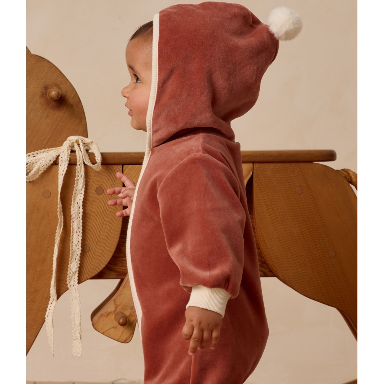 Velour Zip Jumpsuit Cranberry