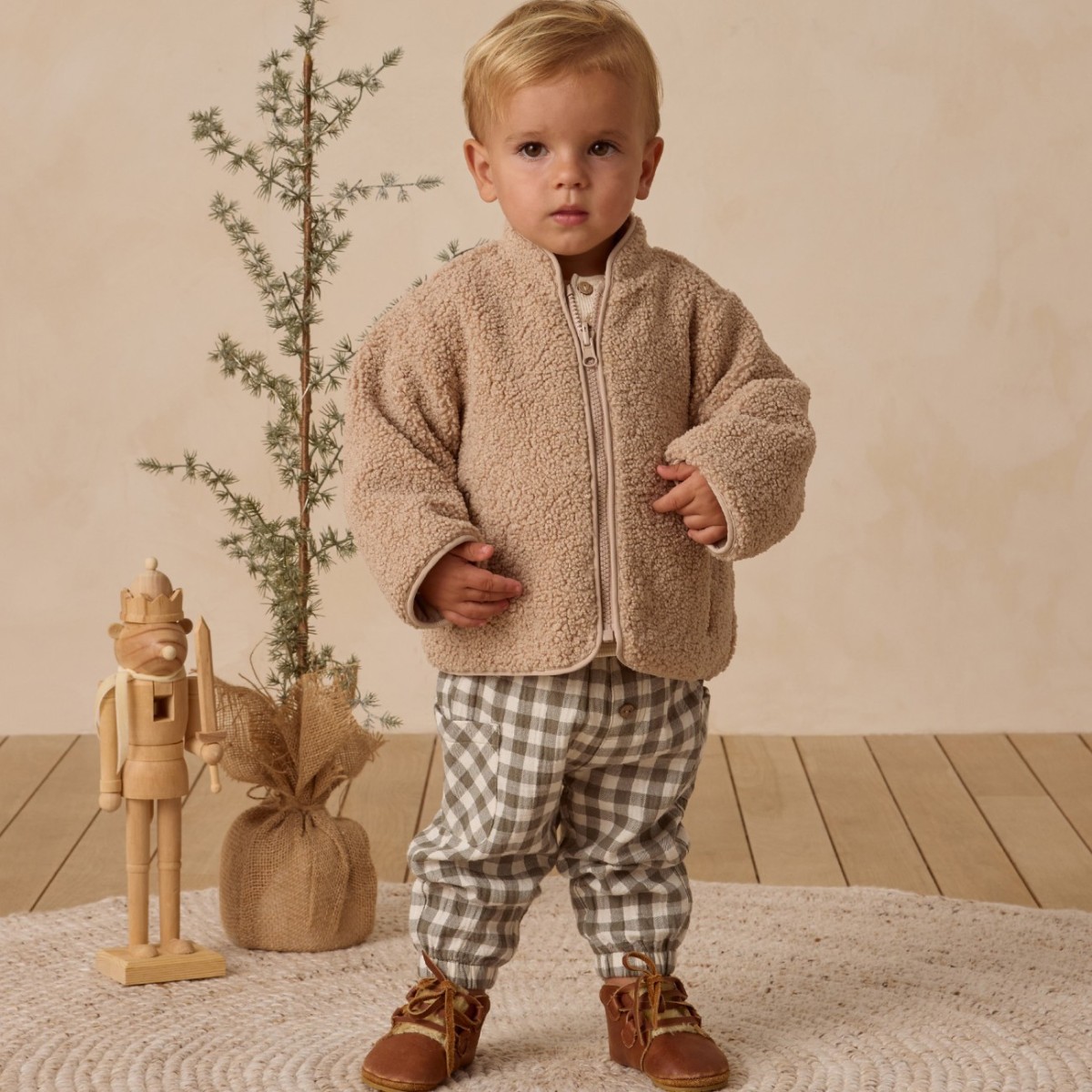 REVERSIBLE Shearling Zip Jacket Oat