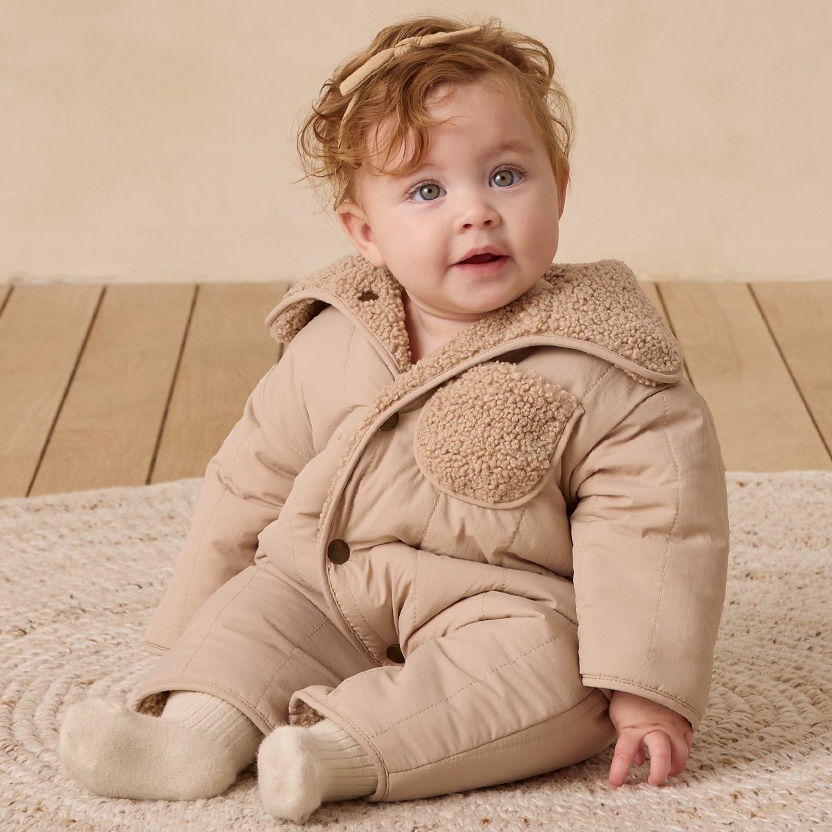 REVERSIBLE Shearling Jumpsuit Oat